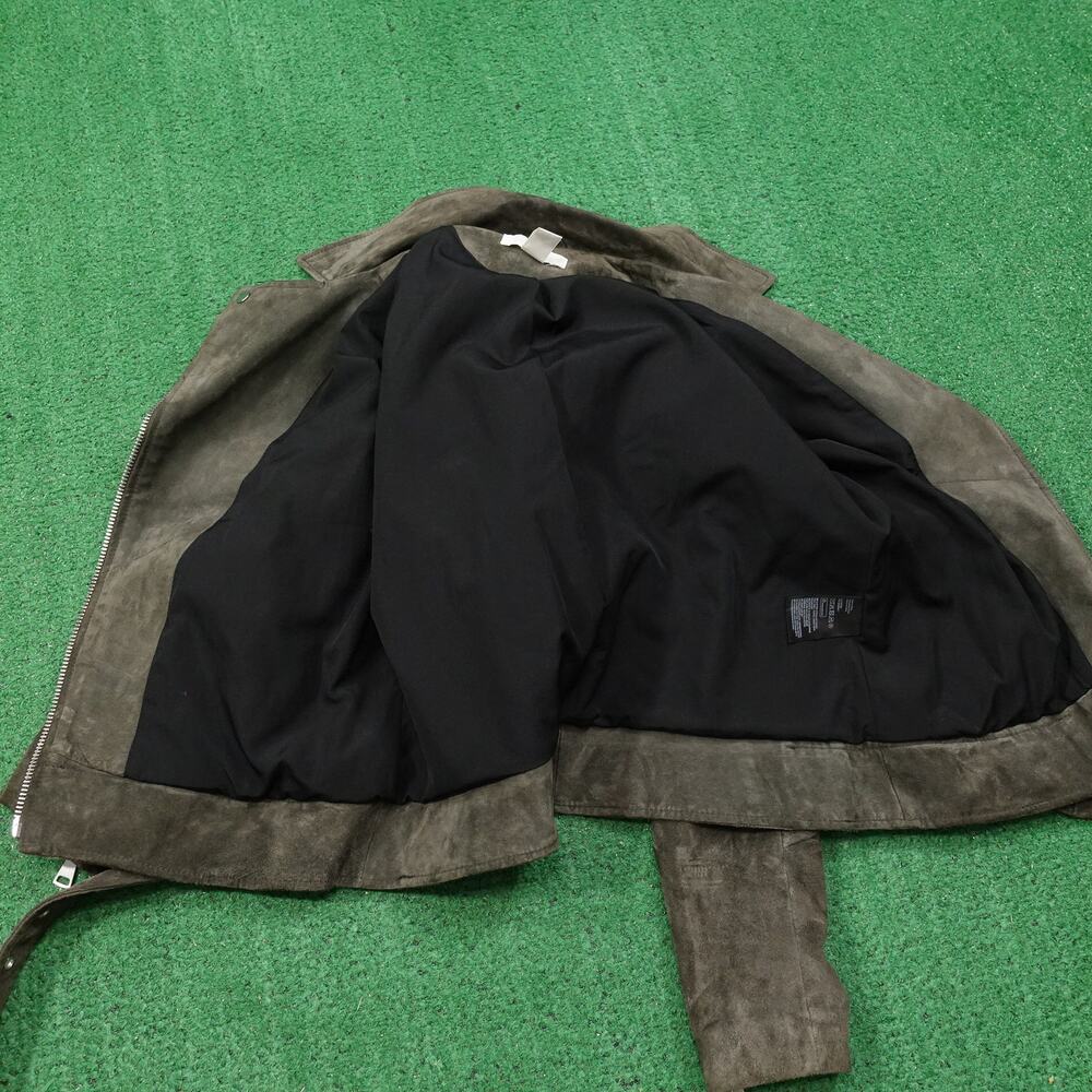 H&M SUEDE LEATHER BIKER STYLE HEAVY METAL JACKET WOMENS‎ SIZE 8 - Picture 8 of 10